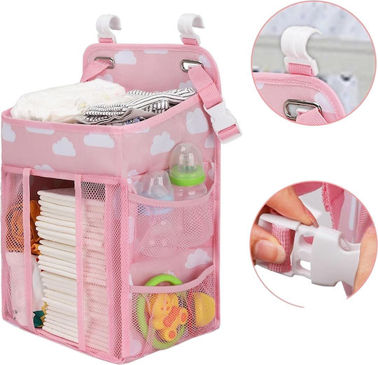 Organizator pentru Pătuț Tecos Scutece Accesorii Alte Esențiale Creștere Bebeluș 43x28x20cm Opțiune de Agățare Pătuț Roz