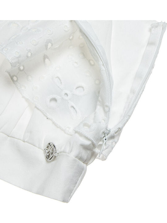 Kinder-Crop-Top Kurzarm Weiß