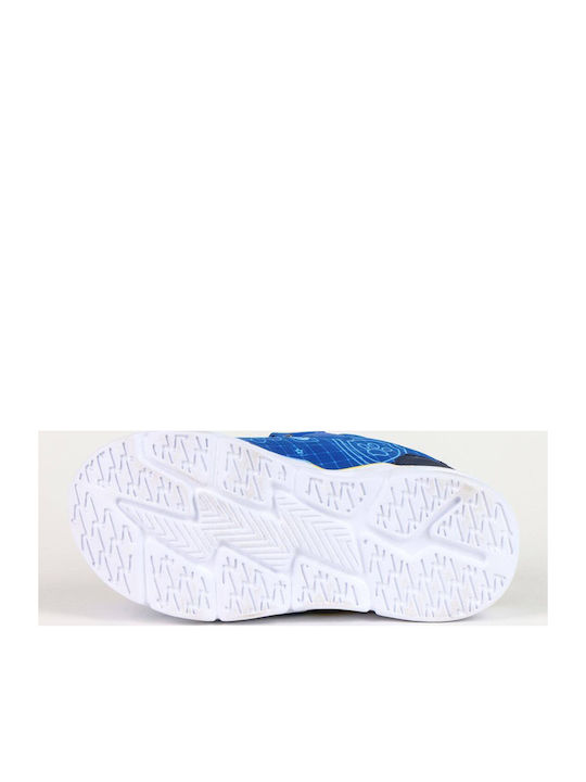 Paw Patrol Παιδικά Sneakers Ανατομικά με Σκρατς & Φωτάκια Μπλε
