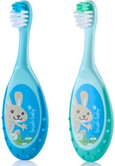 Brush Baby Set Baby-Zahnbürsten Für 0m+ 2Stücke Hellblau