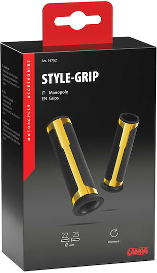 Lampa Χειρολαβές Μοτοσυκλέτας Moto Style Grip σε Μαύρο χρώμα