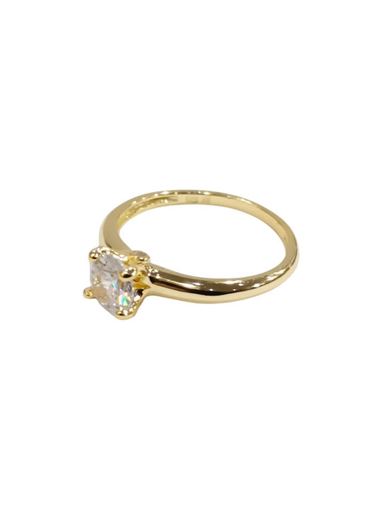 Prince Silvero Ring with Zircon made of Silver Gold Plated