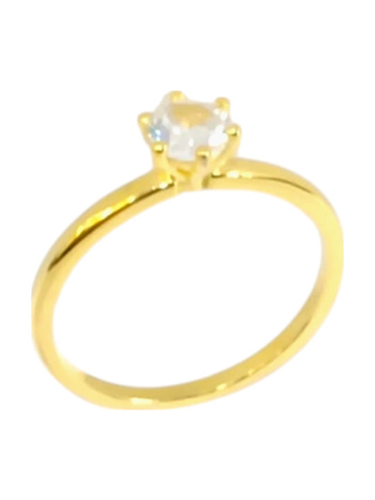 Prince Silvero Ring with Zircon made of Silver Gold Plated