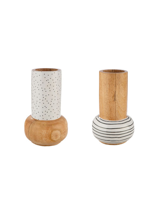 ArteLibre Decorative Vase Black & White Black 19x19x19cm
