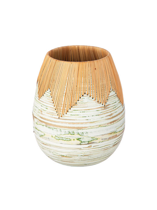 ArteLibre Decorative Vase Fortaleza Ecru 30x30x35cm