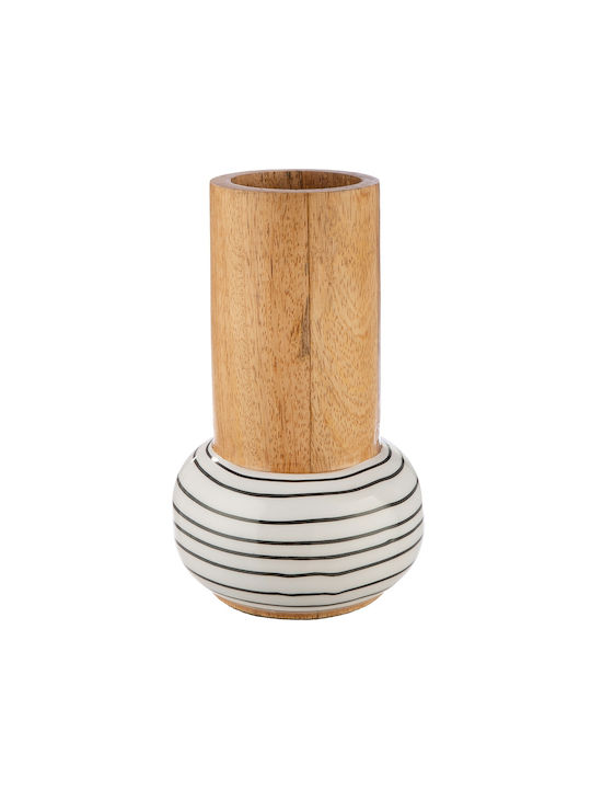 ArteLibre Decorative Vase Black & White Black 19x19x19cm