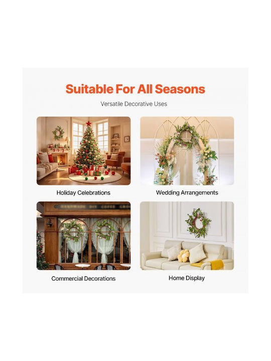 Vevor Artificial Decorative Wreath 56 cm Pink Green Daisies All Year Round Wreath Zshh22inchcjy8kmfv0