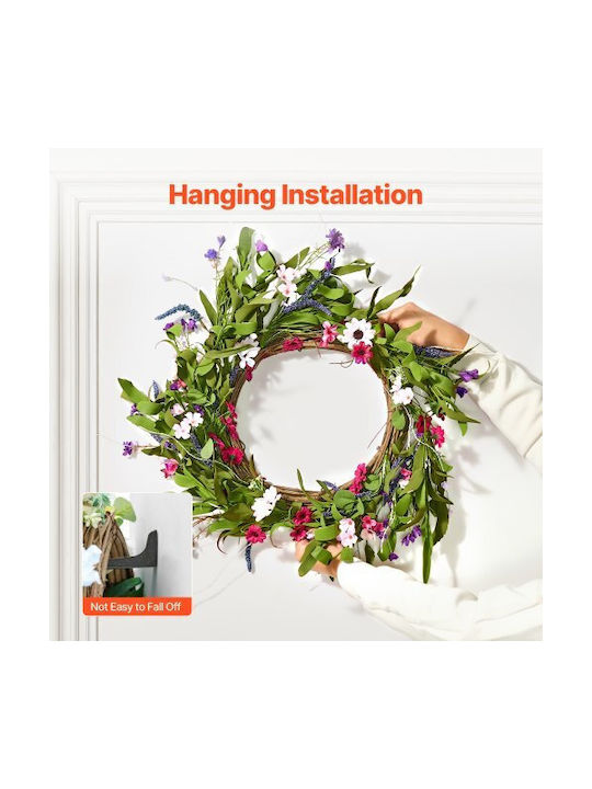 Vevor Artificial Decorative Wreath 56 cm Pink Green Daisies All Year Round Wreath Zshh22inchcjy8kmfv0