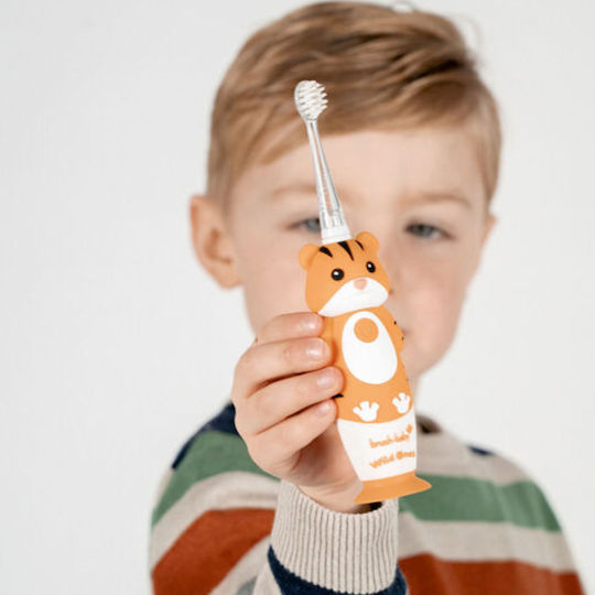 Brush Baby Wildones Children's Electric Toothbrush with Chronograph for 0m+ Tiger with Replacement Heads