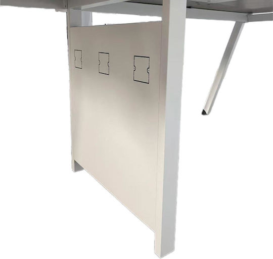 Τραπέζι Συνεδριάσεων Armadi 240x120x75εκ. Γκρι-λευκή