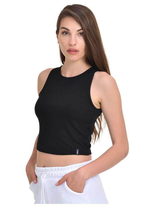 Γυναικείο Crop Top Αμάνικο Μαύρη