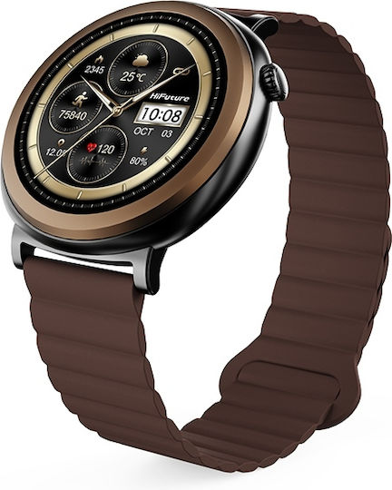 HiFuture Aurora Smartwatch με Παλμογράφο (Καφέ)