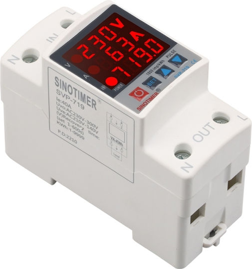 Digital Voltage Protection Safety Relay Sinotimer Adjustable Between 1 63a Meter Led Digital Display Svp-719-63a