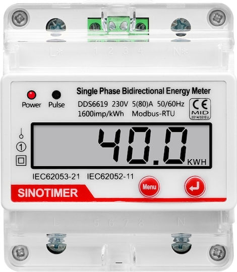 Rs485 Energy Meter Lcd Display Single Phase Dds6619 040 Ac230v 5-80a Dds6619-040