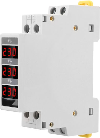 Sinotimer Voltmeter Three-Phase Measures AC Voltage 80-500V SDM010
