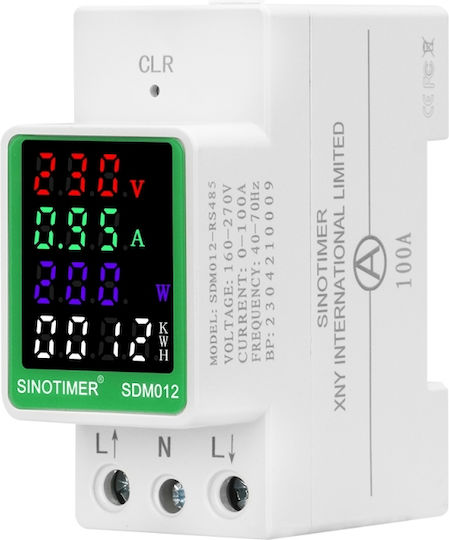 Single-phase Electric Energy Meter Sinotimer 50-300v 100a Led Display Reset Function Illuminated Sdm012-2