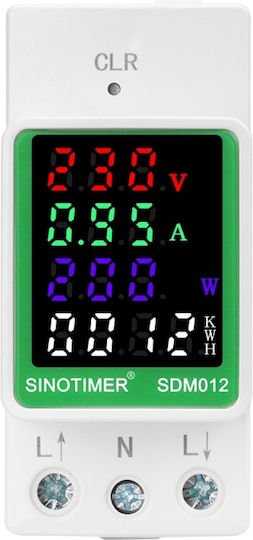 Single-phase Electric Energy Meter Sinotimer 50-300v 100a Led Display Reset Function Illuminated Sdm012-2