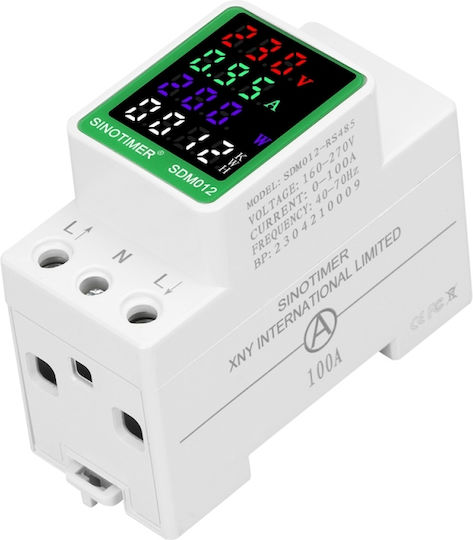Single-phase Electric Energy Meter Sinotimer 50-300v 100a Led Display Reset Function Illuminated Sdm012-2
