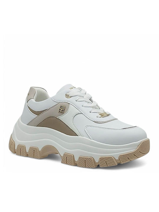 Renato Garini Γυναικεία Chunky Sneakers White Beige Taupe