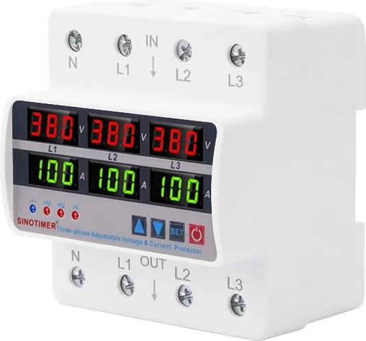 Sinotimer Three-phase Relay Digital Protection Safety Display Voltage 380v Programmable Between 1-100a Stvp935-100a-380