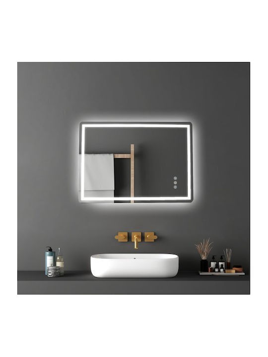 Vevor Badezimmerspiegel LED aus Kunststoff 70x100cm Weiß