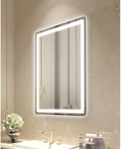 Vevor Правоъгълно Огледало За Баня LED От Пластмасов 60x80см Бял