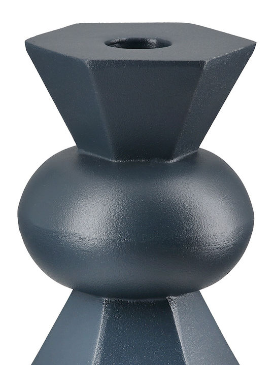 ArteLibre Metallo Candle Holder Metal in Blue Color 7x19x7cm 1pcs