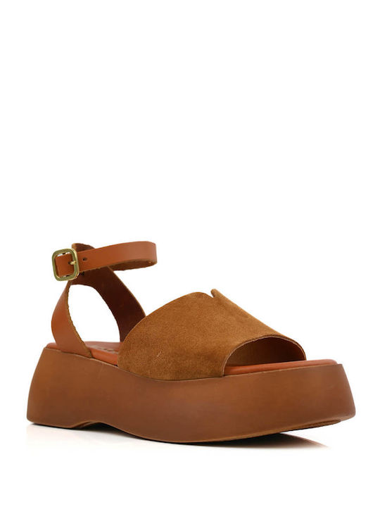 Tan Flatforms Wide Front Strap