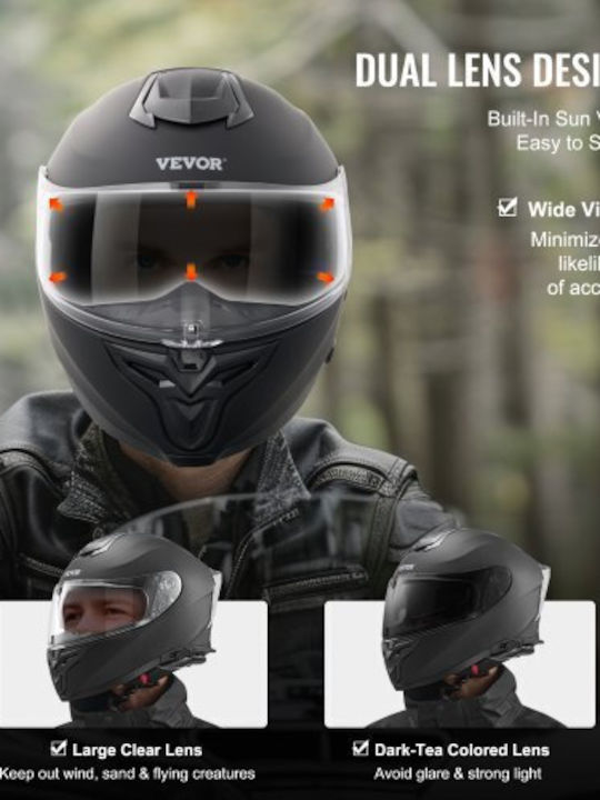 Vevor Κράνος Μηχανής Full Face ECE 22.06 1690gr