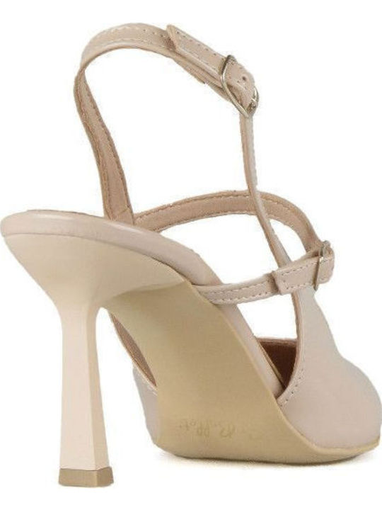 Pointed Toe Pink Heels with Strap