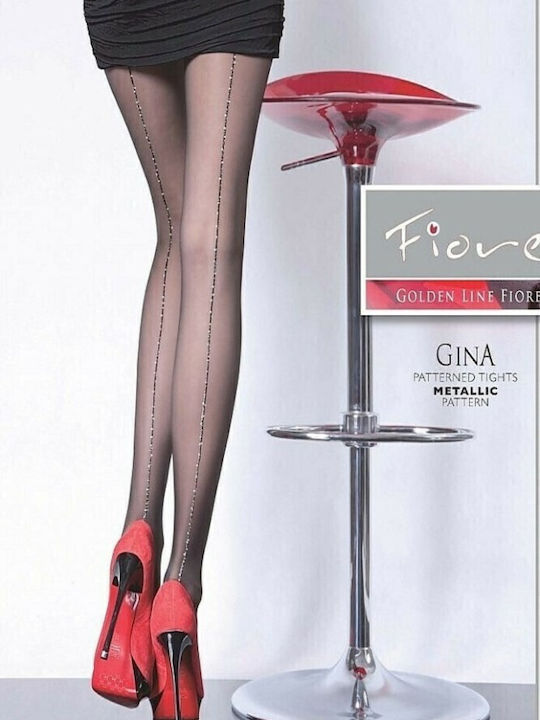 Rouxaki Women's Pantyhose 20 Den with Stitch Black