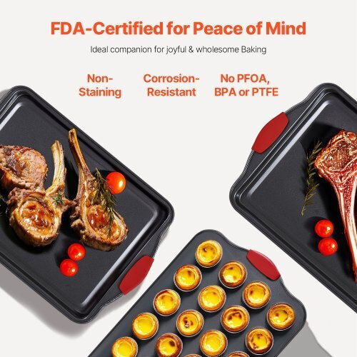 Vevor Baking Pan from Stainless Steel with Non-Stick Coating 10 Pieces