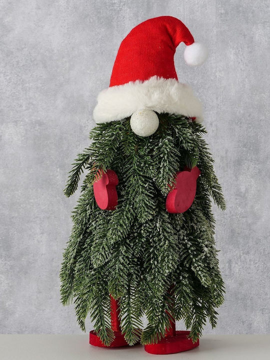Saint Vassilis Figures Pine Branches Valerian Green Red White 24x20x47cm Polyester