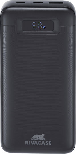 Rivacase VA1082 Power Bank 20000mAh 65W с USB-A порт и 2 USB-C порта Черен