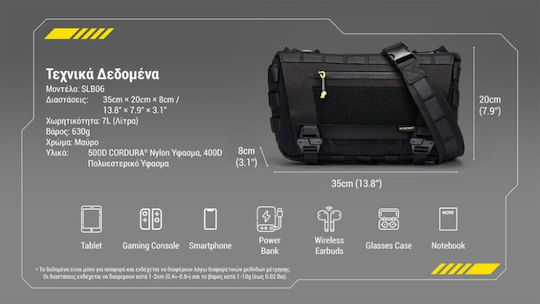 NiteCore Militärische Tasche Umhängetaschen aus Cordura Schwarz 7Es