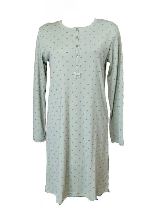 Noidinotte Winter Cotton Women's Nightdress Mint