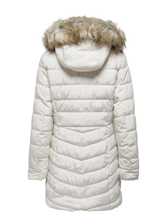 Women's Long Lifestyle Jacket for Winter with Hood Graphite