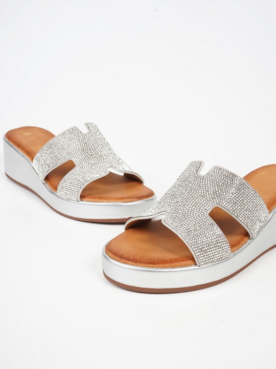 Piazza Women's Flat Sandals Flatforms in Silver Color