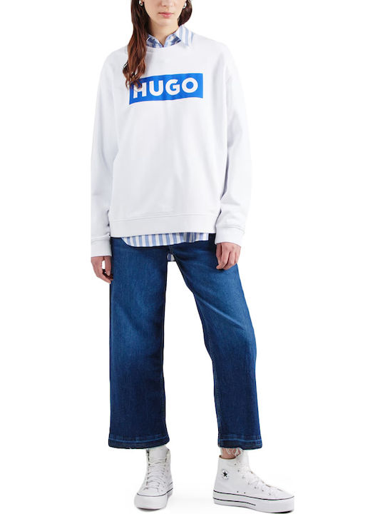 Classic Crew Lang Damen Sweatshirt White-Blue
