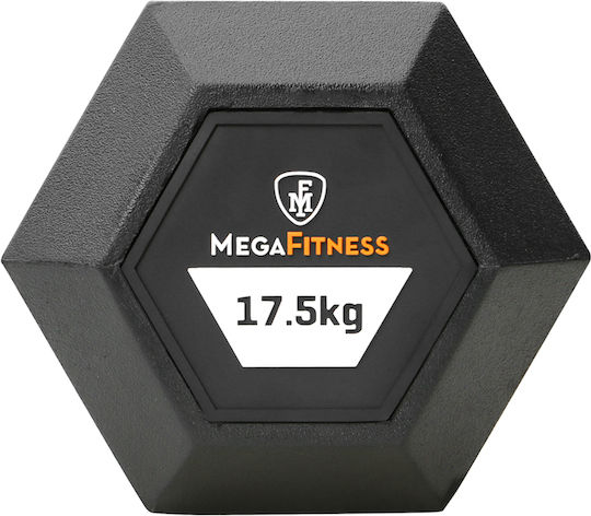 MegaFitness Дъмбел Шестоъгълник Гумен 1 x 17.5кг