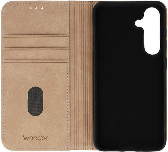 Samsung Book Wonder Smart Synthetisches Leder / Silikon Braun (Galaxy S25 Ultra,Samsung S25 Ultra)