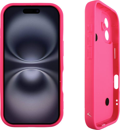 Volte-Tel Hearts Strap Back Cover Σιλικόνης με Λουράκι Ροζ (iPhone 16)