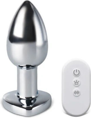 Anal Plug with Wireless Functionality and Vibration Silver 5cm