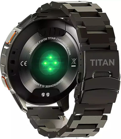 MaxCom FW110 Titan Chronos Titanium Smartwatch με SIM και Παλμογράφο (Μαύρο)