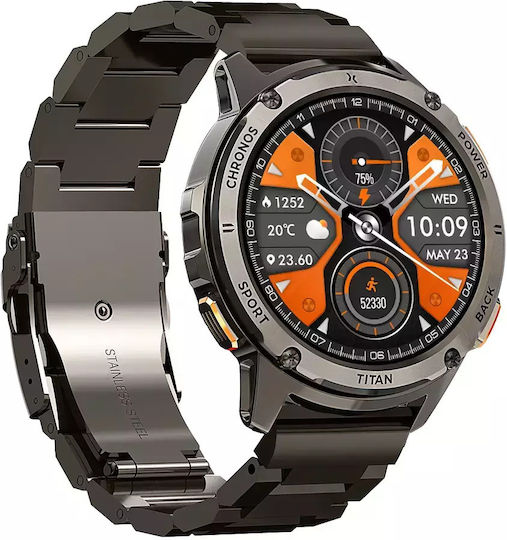MaxCom FW110 Titan Chronos Titanium Smartwatch με SIM και Παλμογράφο (Μαύρο)