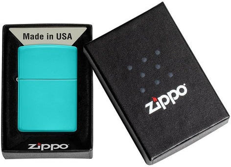 Zippo Classic Flat Winddichtes Feuerzeug Flamme Türkis