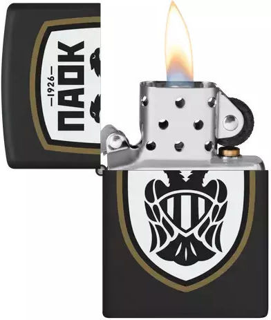 Zippo Παοκ Αναπτήρας Φλόγας σε Μαύρο χρώμα