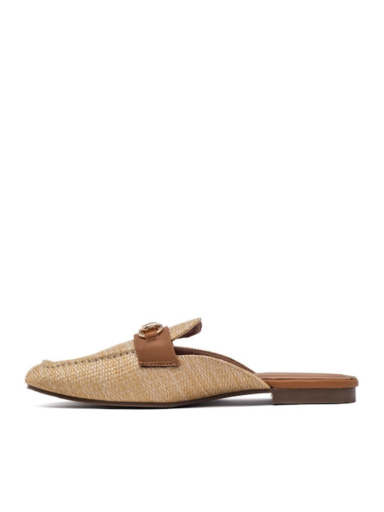 Mules with Heel in Beige Color