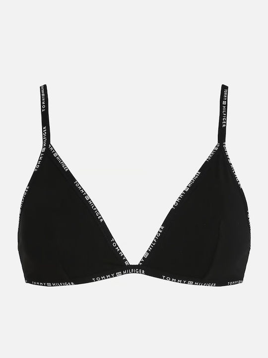 Tommy Hilfiger Repeat Logo Unpadded Triangle Bra Black