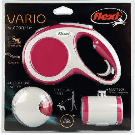 Flexi Πτυσσόμενο Λουρί/Οδηγός Σκύλου Ιμάντας Vario Medium σε Κόκκινο χρώμα 5m έως 20kg